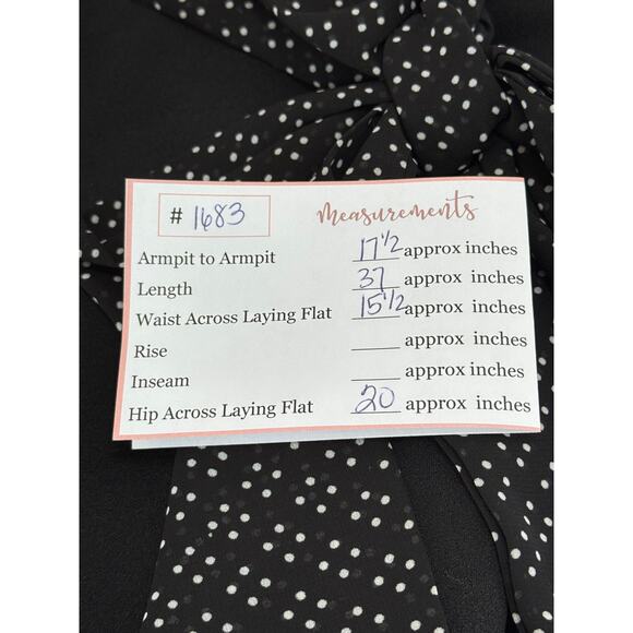 Calvin Klein Black w/ White Polka Dot Semi Sheer 3/4" Sleeves Midi Dress Size 8 - Picture 10 of 10